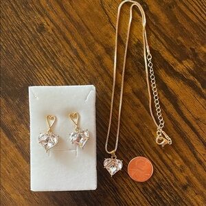 Elegant Gold Heart Jewelry Set